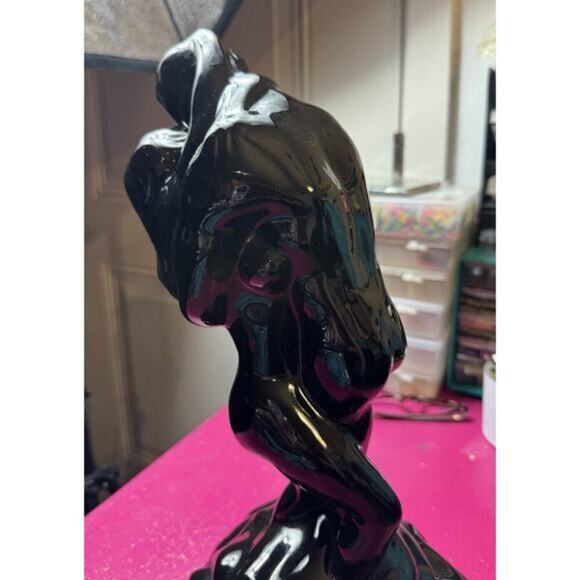 1960s Vintage Mid Century Modern “The Lovers” Ceramic Statue In Black LARGE 16in - Picture 6 of 16